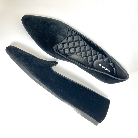 Birdies The Sparrow Pointy Loafer in Black Velvet 7.5 Black Velvet Loafers - Picture 2 of 13